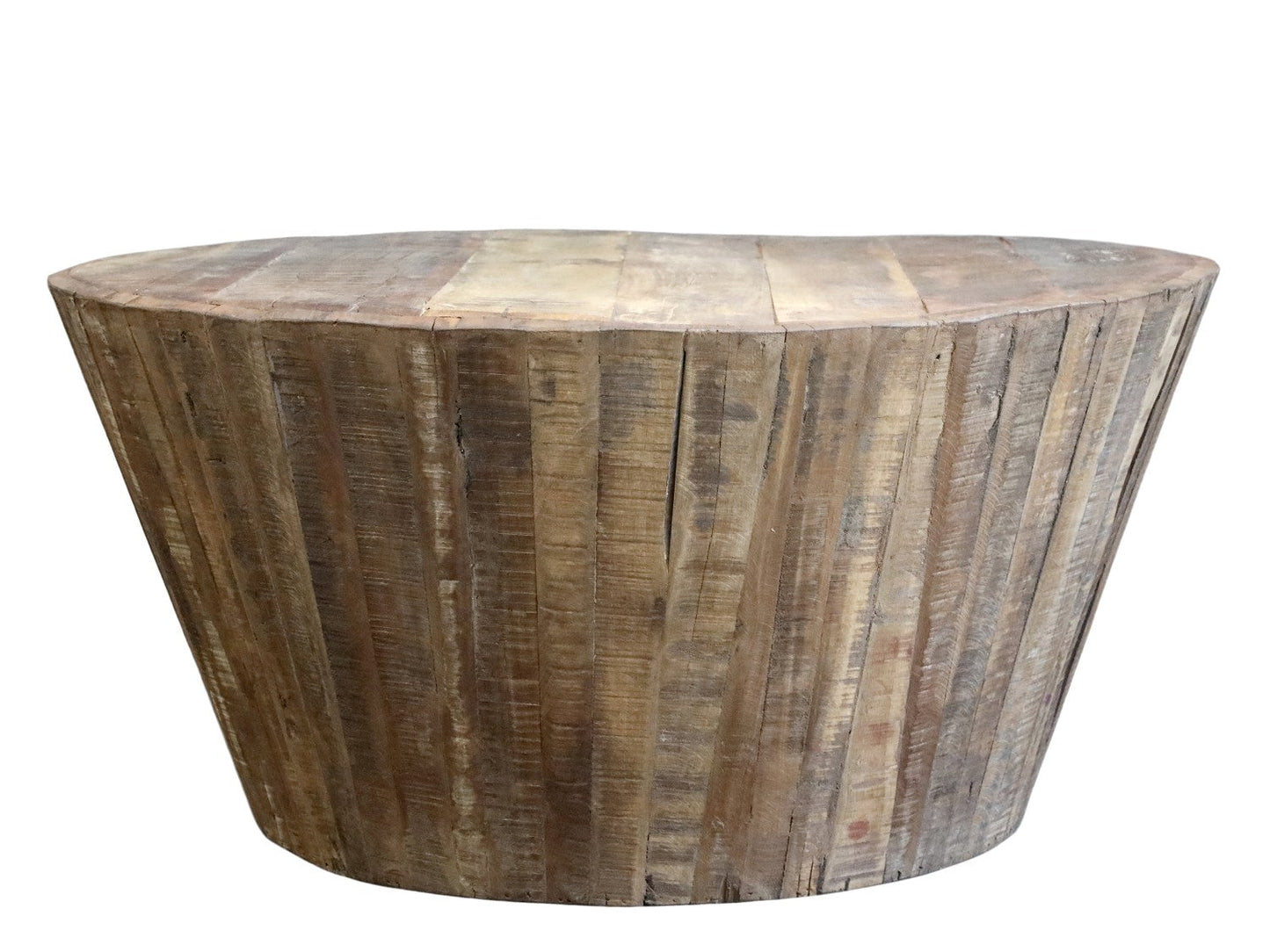 Chic Antique - Grimaud Couchtisch - Einzigartiges Recyclingholz, Ø92 cm, Natur