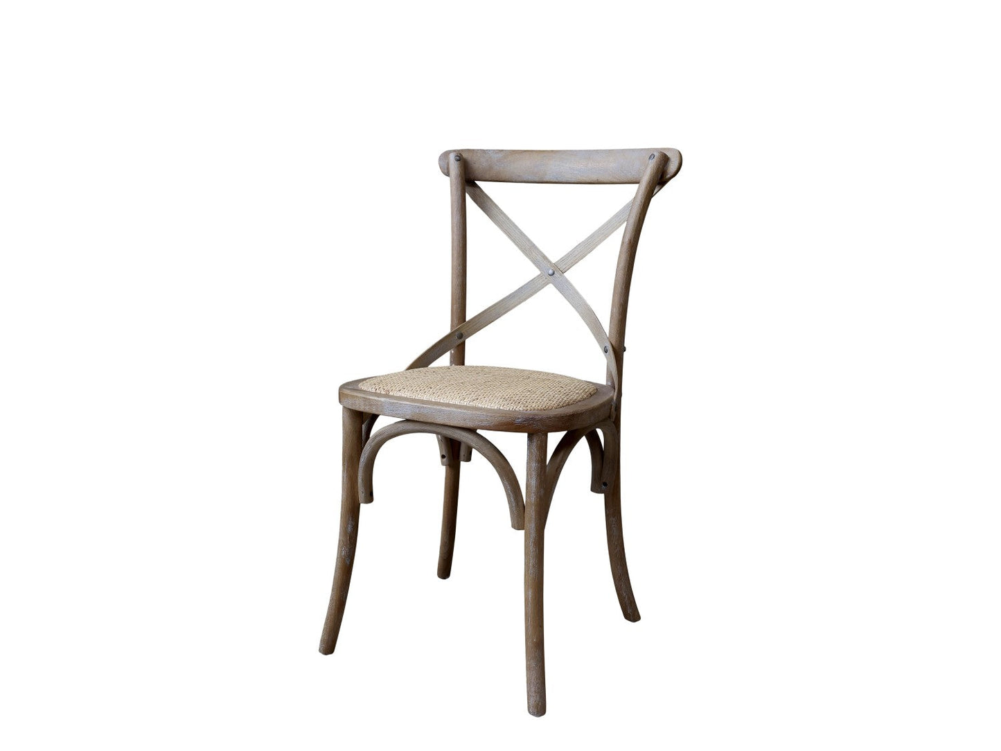 Chic Antique - 2 Stück. Esszimmerstühle Französische mit Geflochtenem Sitz