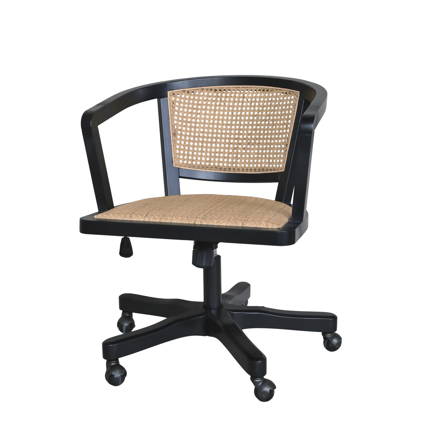 Chic Antique Französischer Bürostuhl mit Rattansitz & Rückenlehne