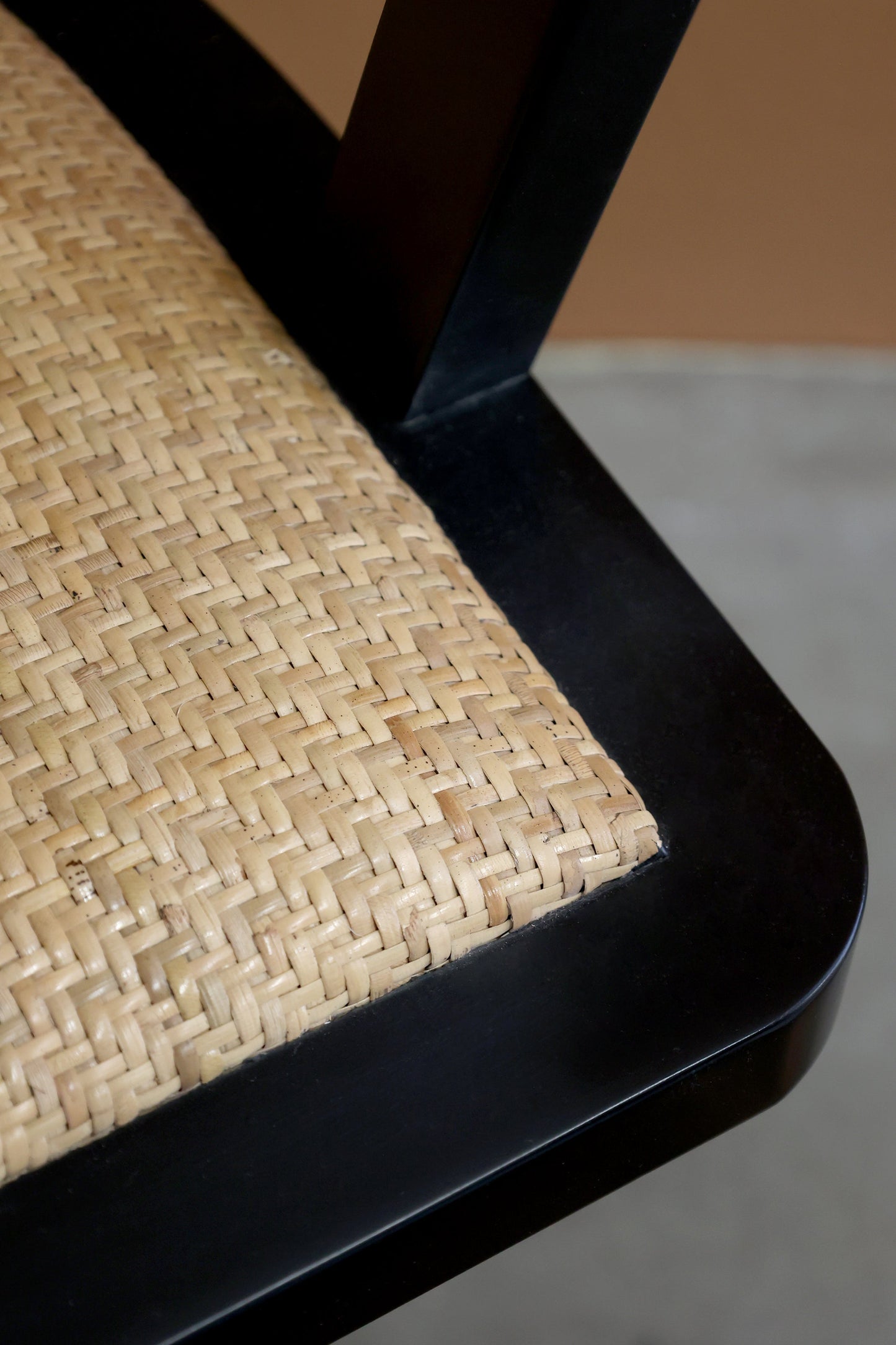 Chic Antique Französischer Bürostuhl mit Rattansitz & Rückenlehne
