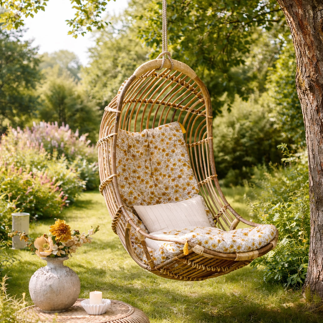 Chic Antique – Hängesessel aus natürlichem Rattan – H117 x B72 x L72 cm | Max. 110 kg