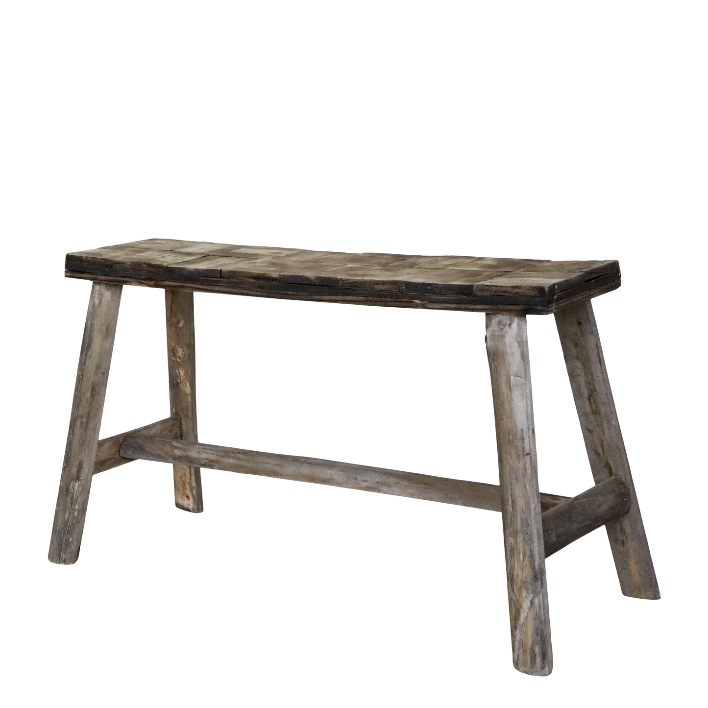 Chic Antique - Bankhocker mit Muster – Groß, H45/L80/B24 cm, Natur