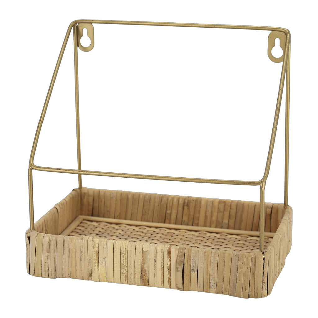 Chic Antique – Wandregal mit Flechtkorb – klein