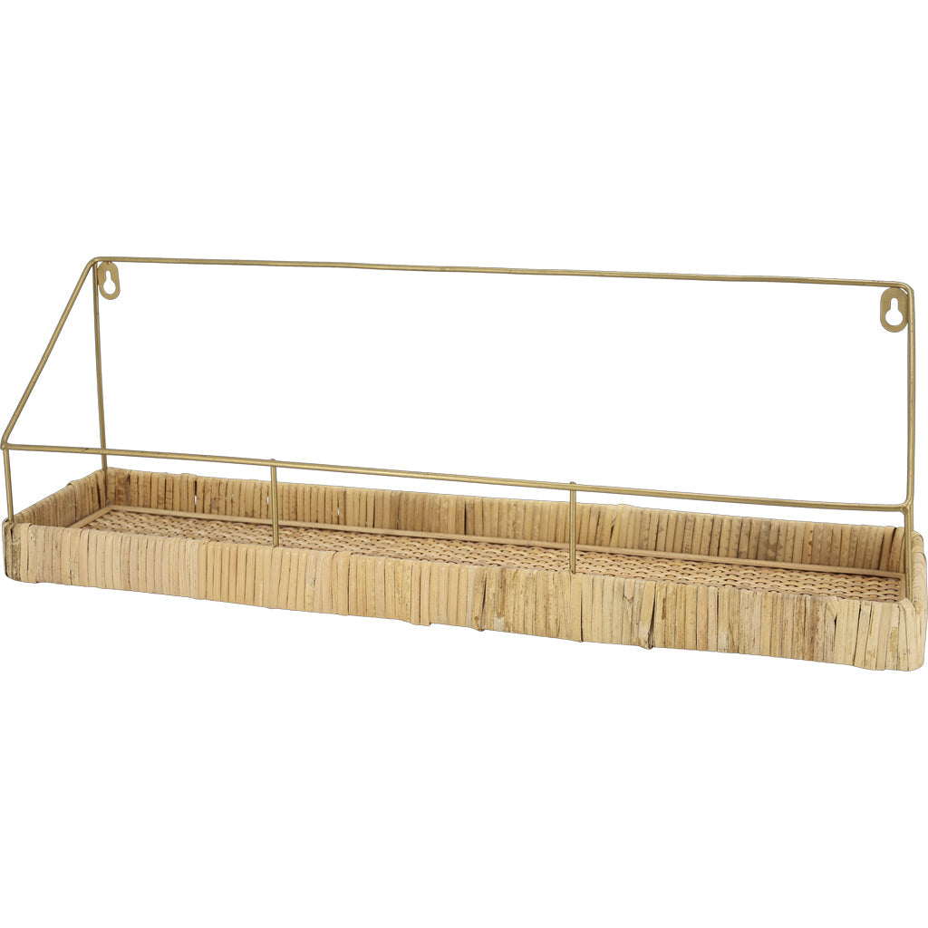 Chic Antique – Wandregal mit Flechtkorb – groß