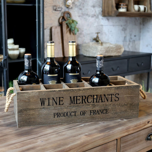 Weinkiste mit 10 Fächern – natur