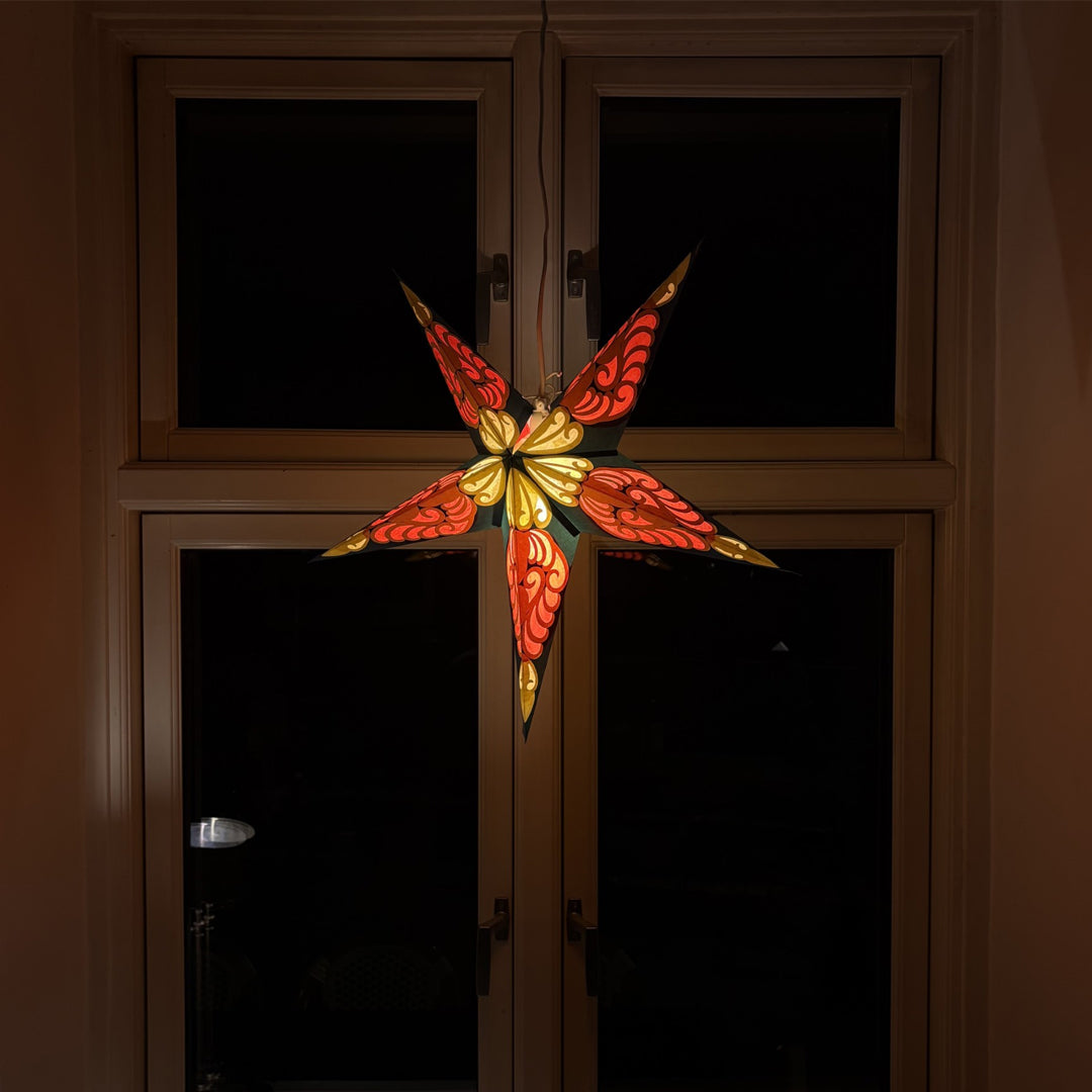 Ravi Sternenlampe in Blau und Gelb, Ø60 cm