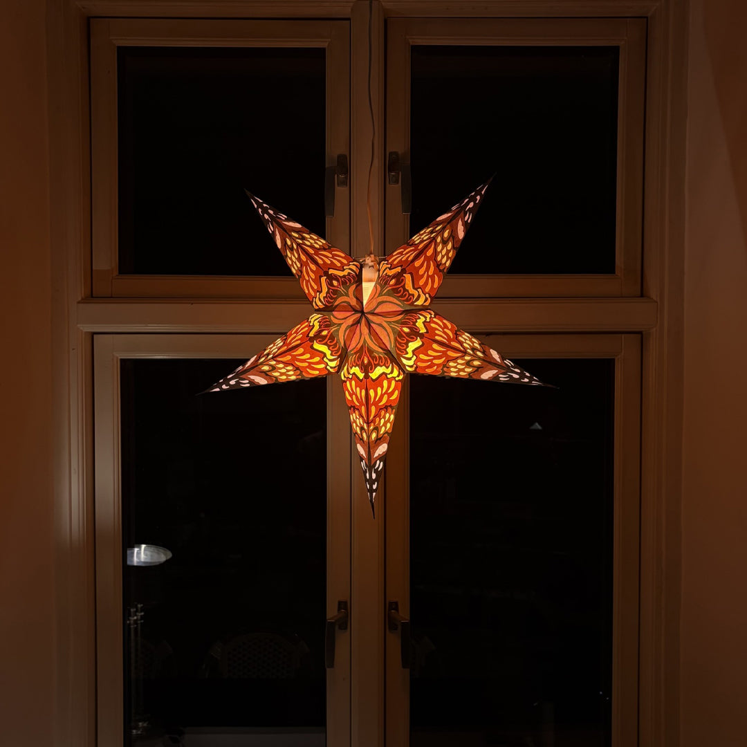 Surabhi Sternenlampe in Orange und Rosa, Ø60 cm