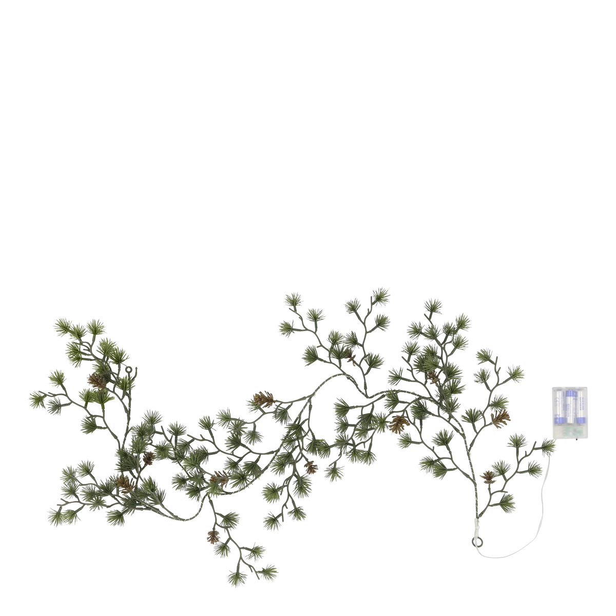 Chic Antique – Lichterkette mit Tannenzweigen und Zapfen, L150 cm, Grün