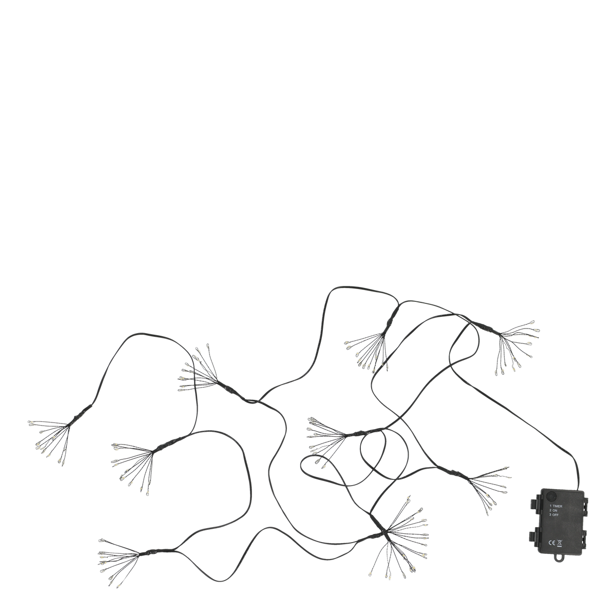Chic Antique – Lichterkette mit 10 Eiskristallen, L270 cm, Anthrazit