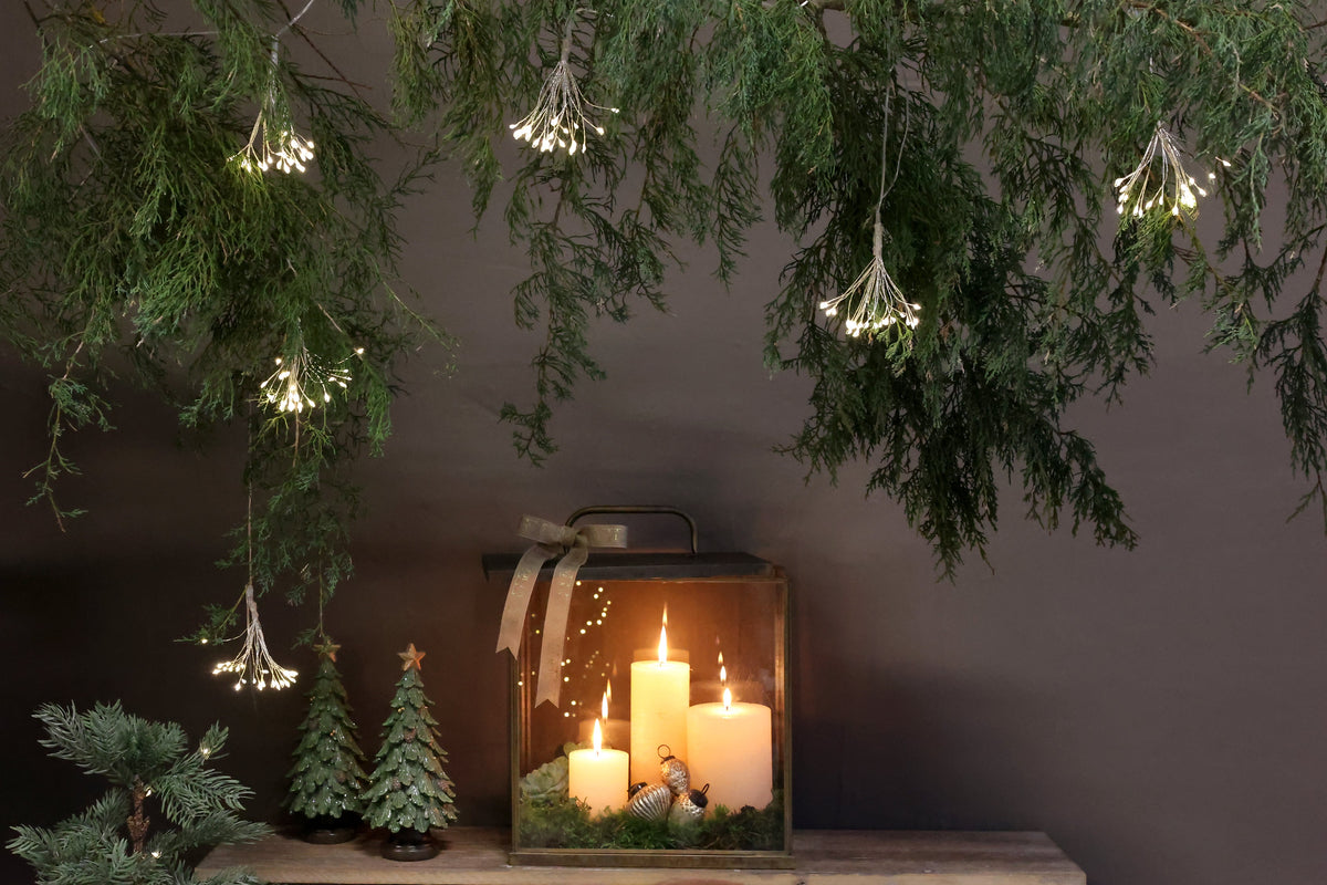 Chic Antique – Lichterkette mit 6 Eiskristallen, L550 cm, Silber