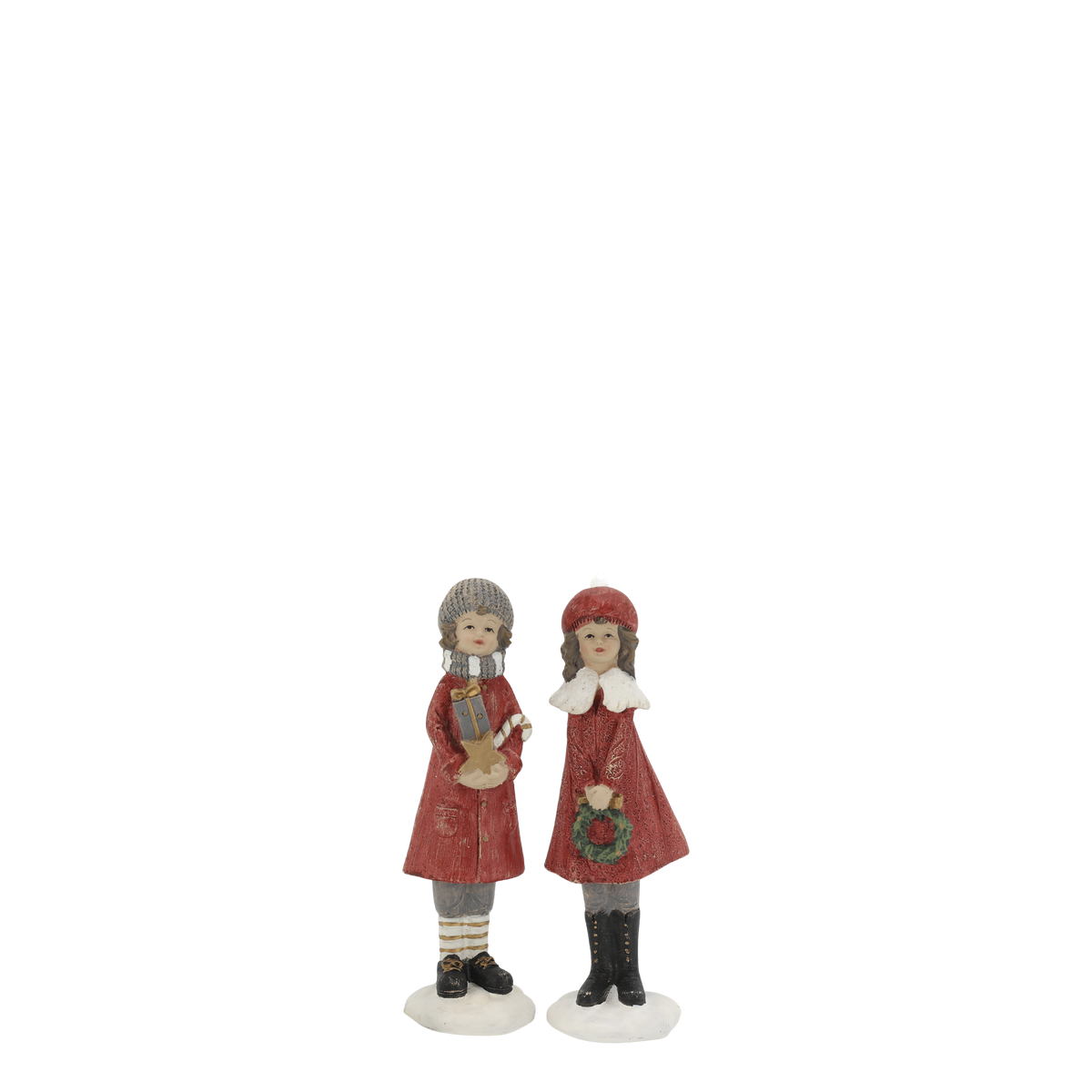 Chic Antique – Noël Mädchen und Junge – H14,5/L4/B4 cm – Kirschrot