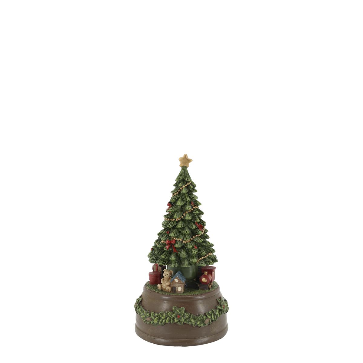 Chic Antique – Noël Spieluhr mit Weihnachtsbaum – 19 cm – Mokka