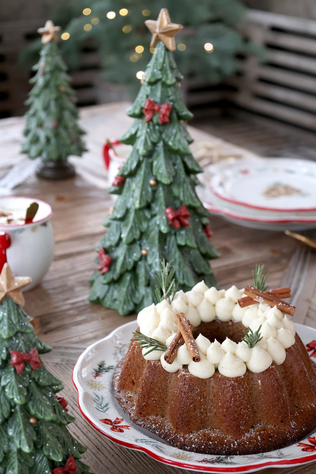 Chic Antique – Noël Weihnachtsbaum mit Schleifen – 32 cm – Grün