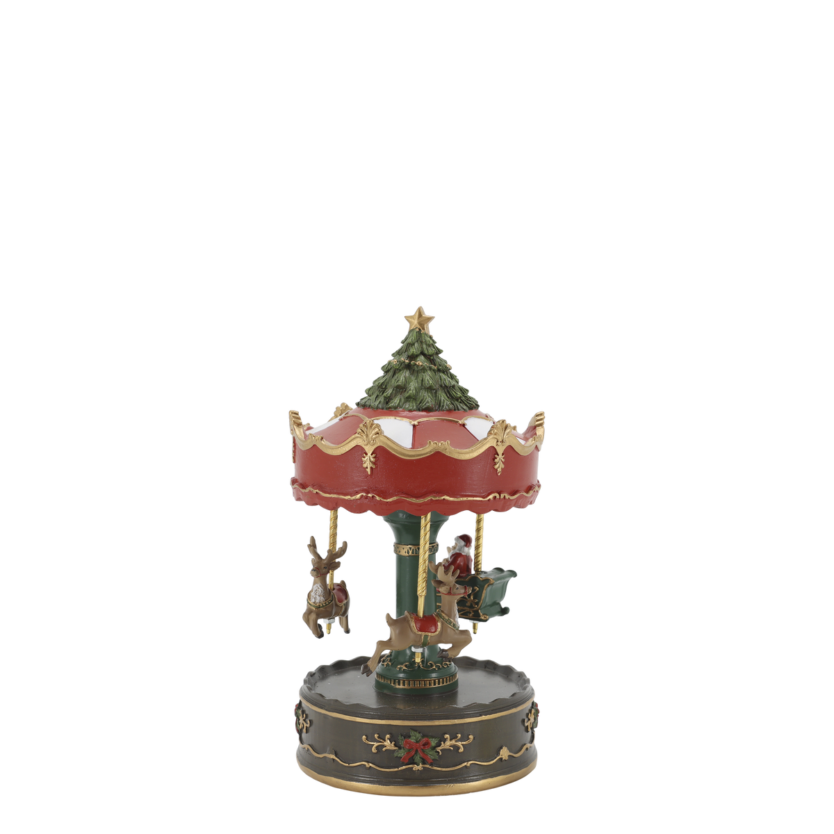Chic Antique – Noël Spieluhr mit Karussell – 22 cm – Mokka