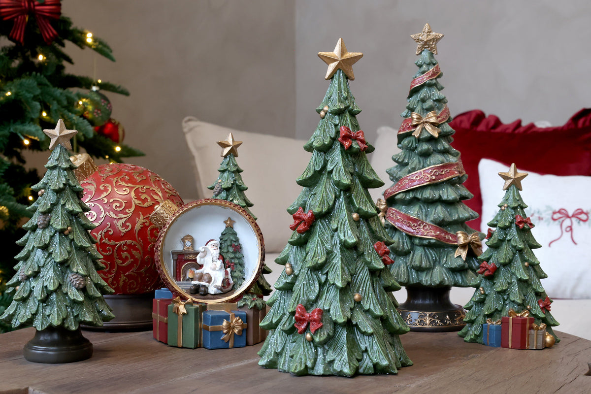 Chic Antique – Noël Weihnachtskugel mit Dekoration und LED – H16/Ø15 cm – Kirschrot