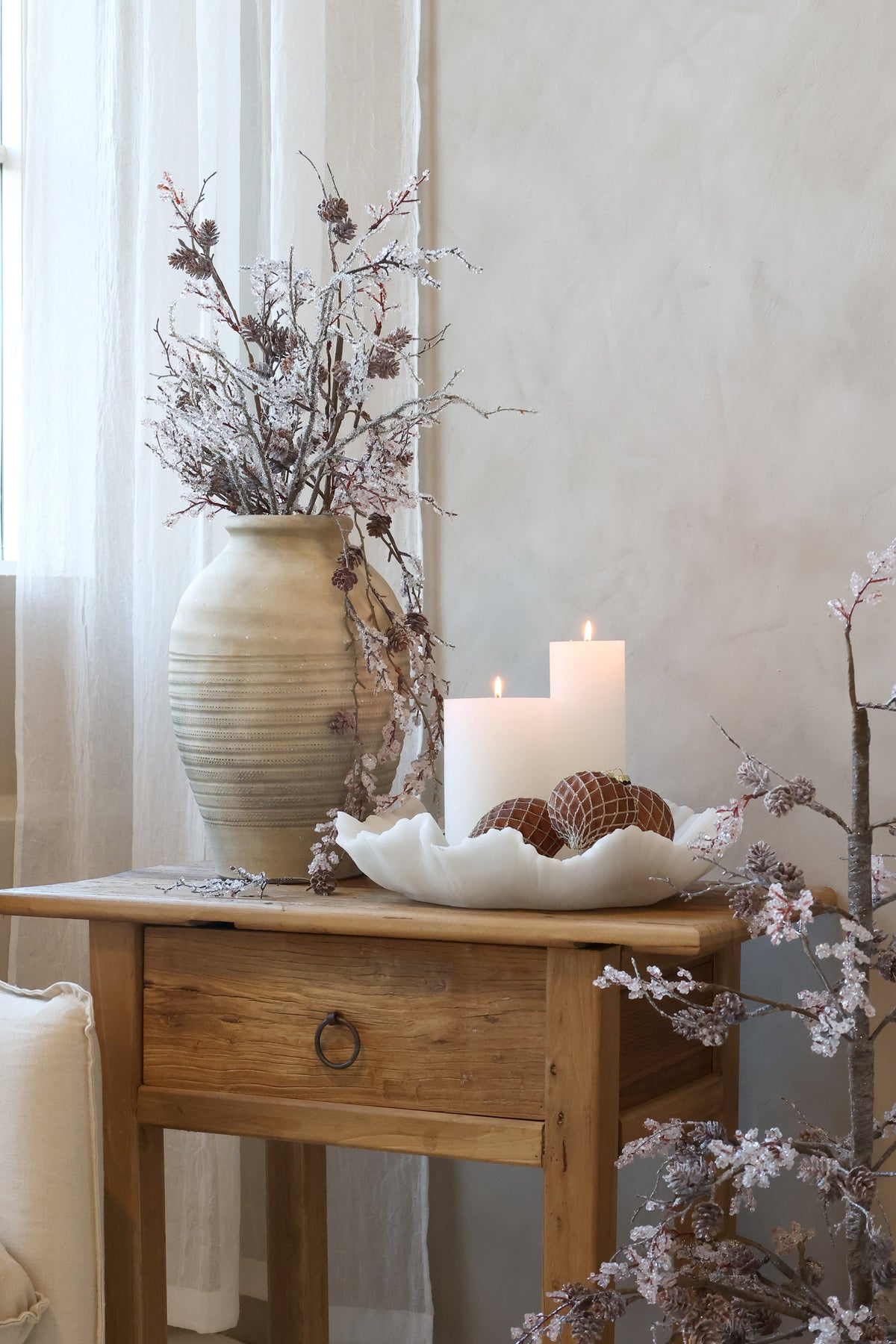 Chic Antique – Bereifter Dekozweig – Künstlicher Winterzweig mit Eisoptik