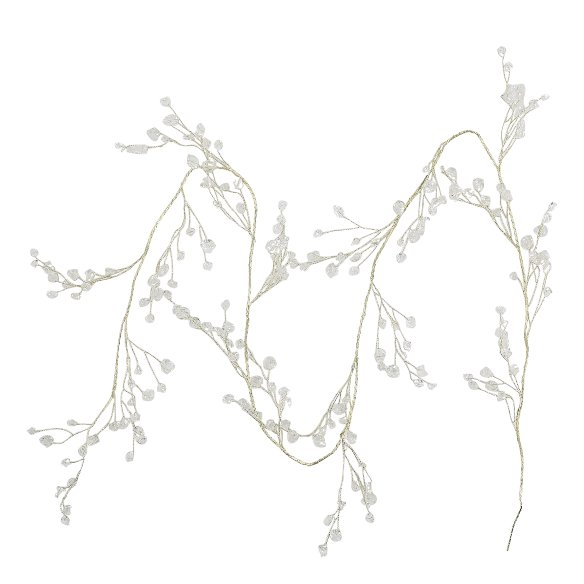 Chic Antique – Girlande mit Prismen und Golddraht, L150 cm, Klar