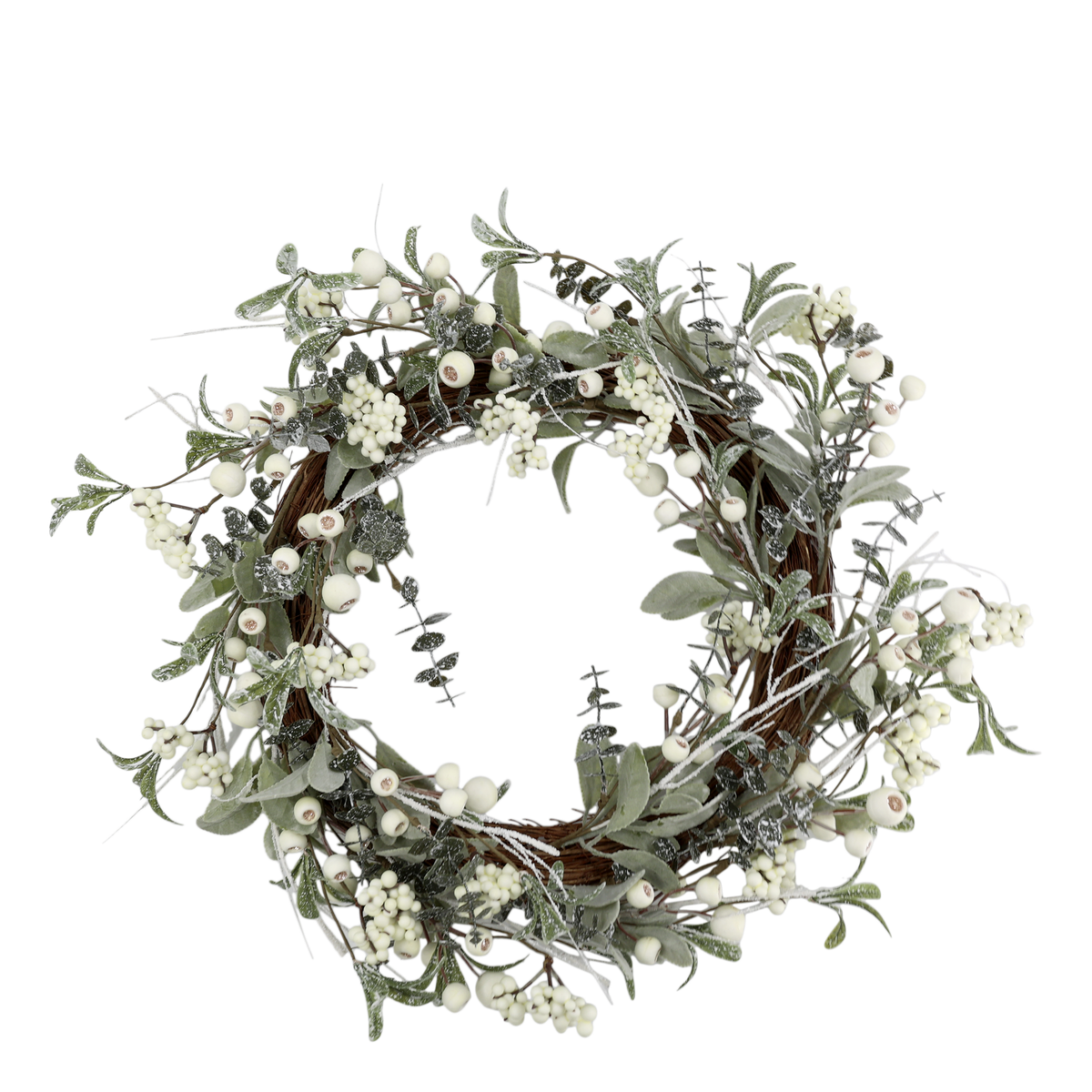 Chic Antique – Weihnachtskranz mit Beeren und Schnee Ø45 cm – Grün