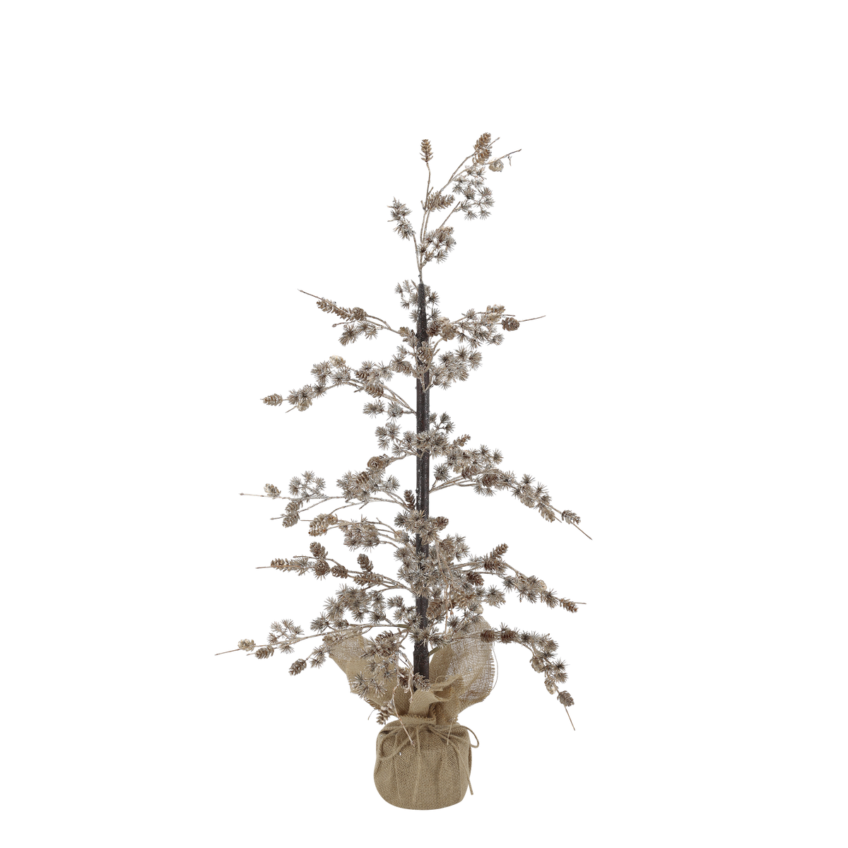 Chic Antique – Dekorativer Weihnachtsbaum mit Zapfen und Glitzer, H70 cm – Antikgold