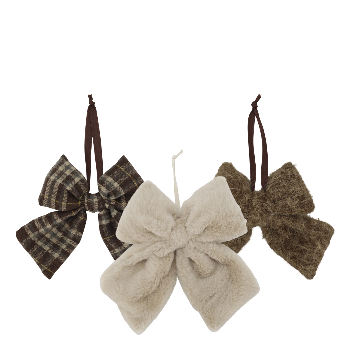 Chic Antique – Schleifen zum Aufhängen, 3er-Set – H27/L26 cm – Beige und Mokka