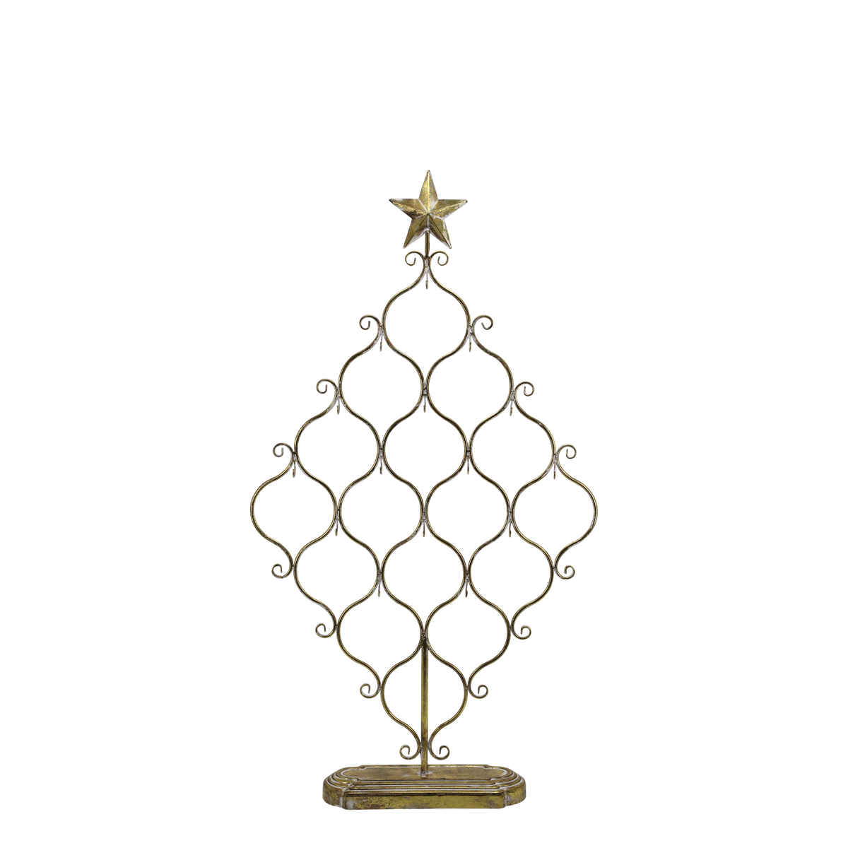 Chic Antique – Vire Weihnachtsbaumständer mit Stern – H106 × L60 × B13,5 cm – Antikmessing