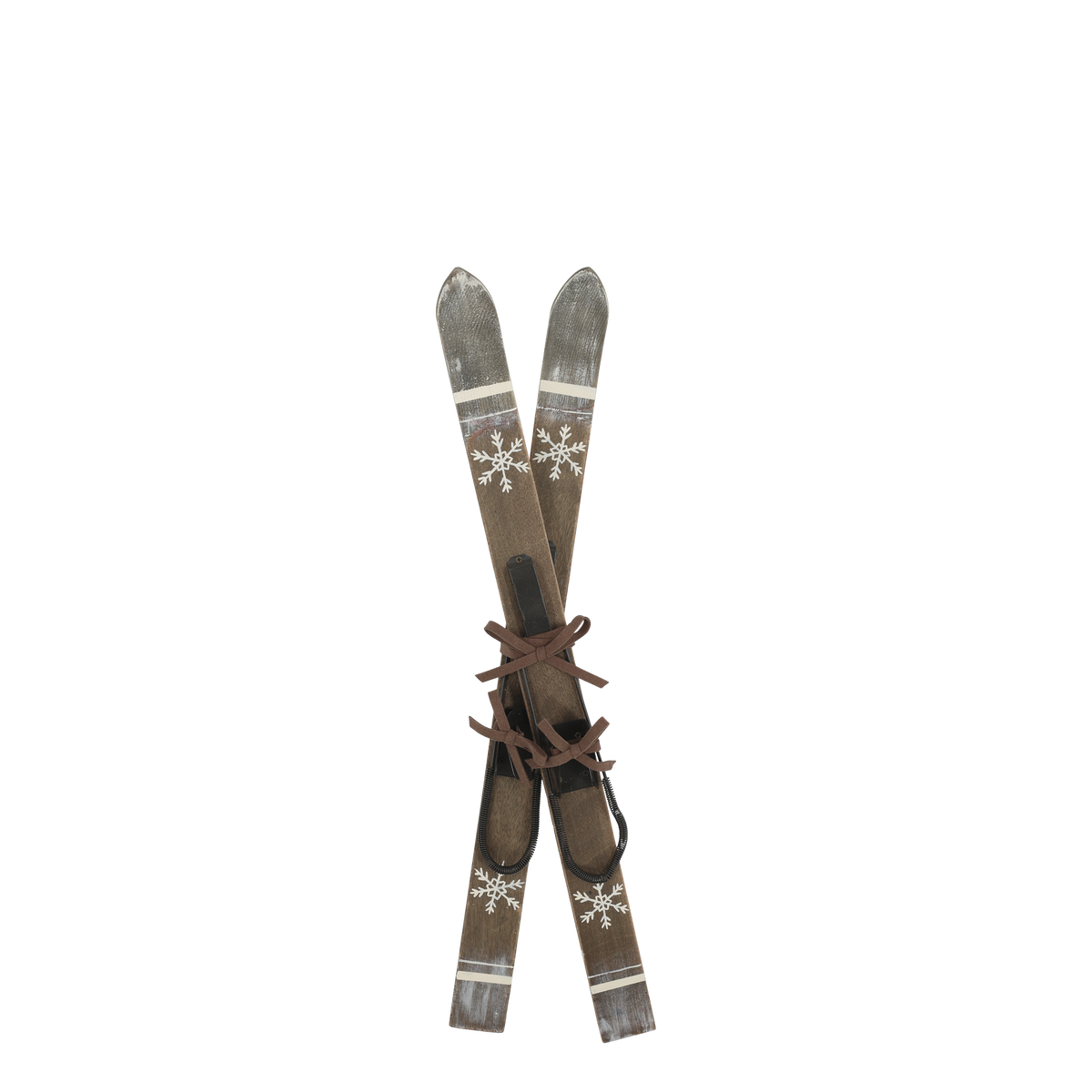 Chic Antique – Vintage-Skier zur Dekoration – H60 × L15 × B7 cm – Antique Mocca