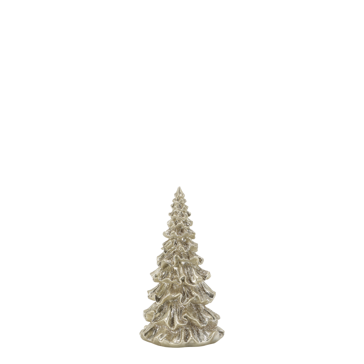 Chic Antique – Dekorativer Weihnachtsbaum mit Glitzer | Champagner | H15 cm