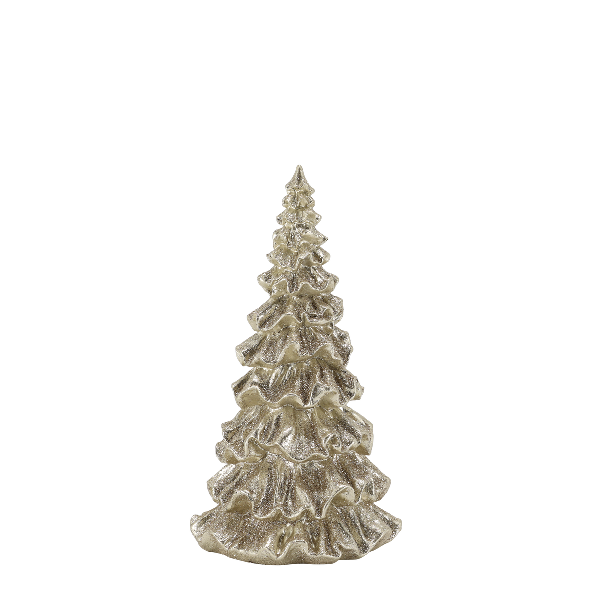 Chic Antique – Großer dekorativer Weihnachtsbaum mit Glitzer – Champagner – H25 cm, Groß