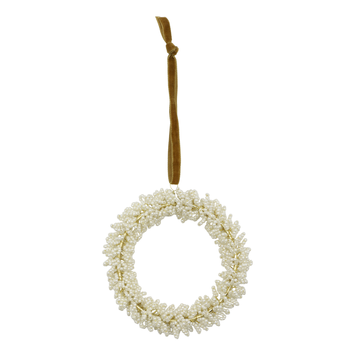 Chic Antique – Kranz zum Aufhängen mit Perlen – H2/Ø8 cm – Creme
