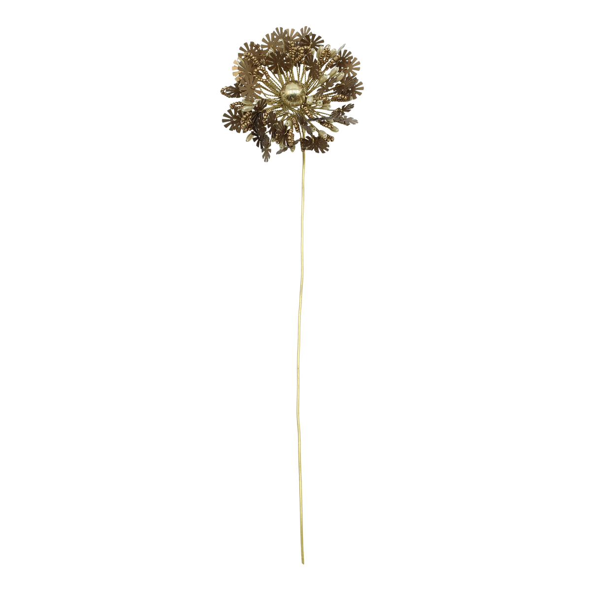 Chic Antique – Blume mit Perlen am Stiel – H30 cm – Mokka