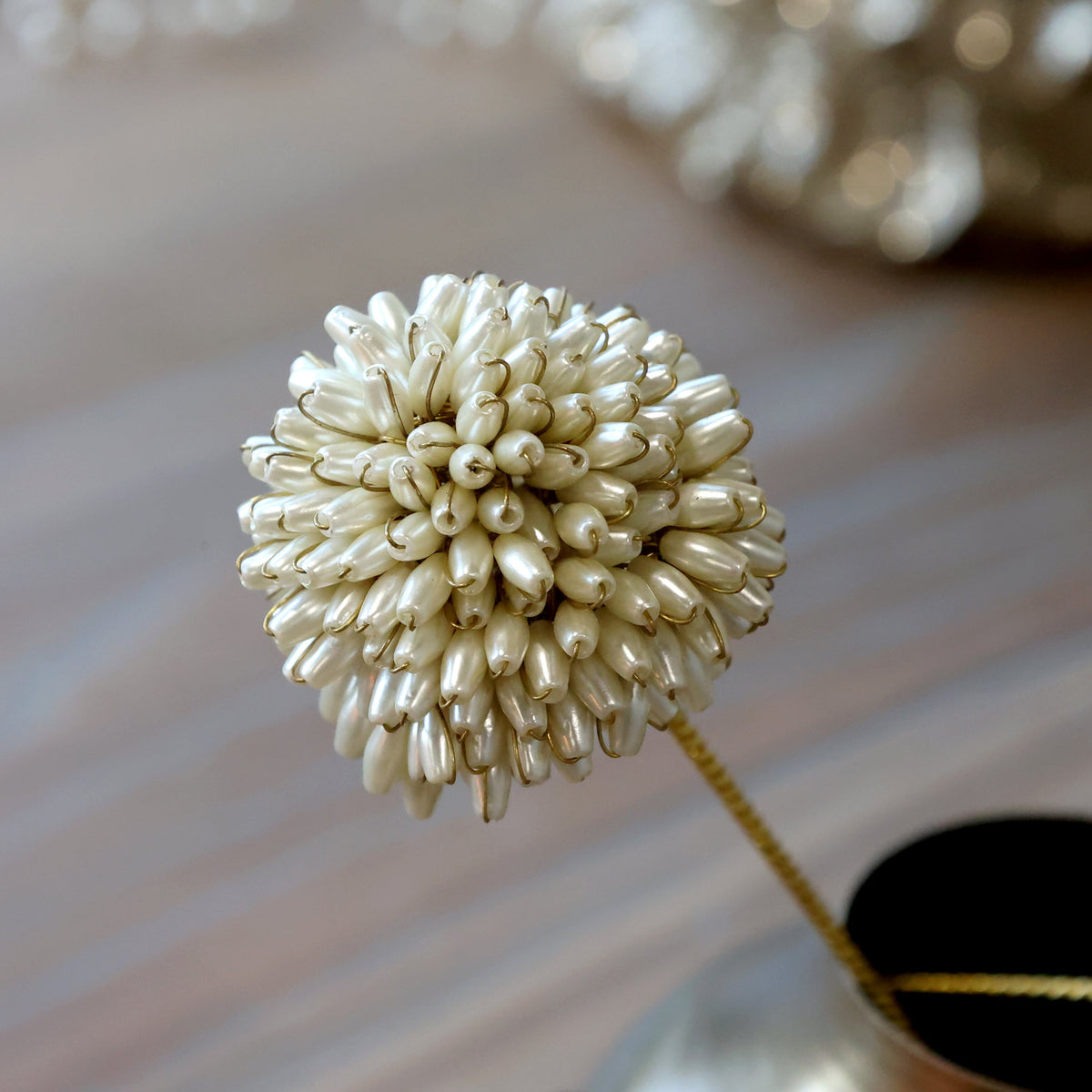 Chic Antique – Blume mit Perlen am Stiel – H40 cm – Creme