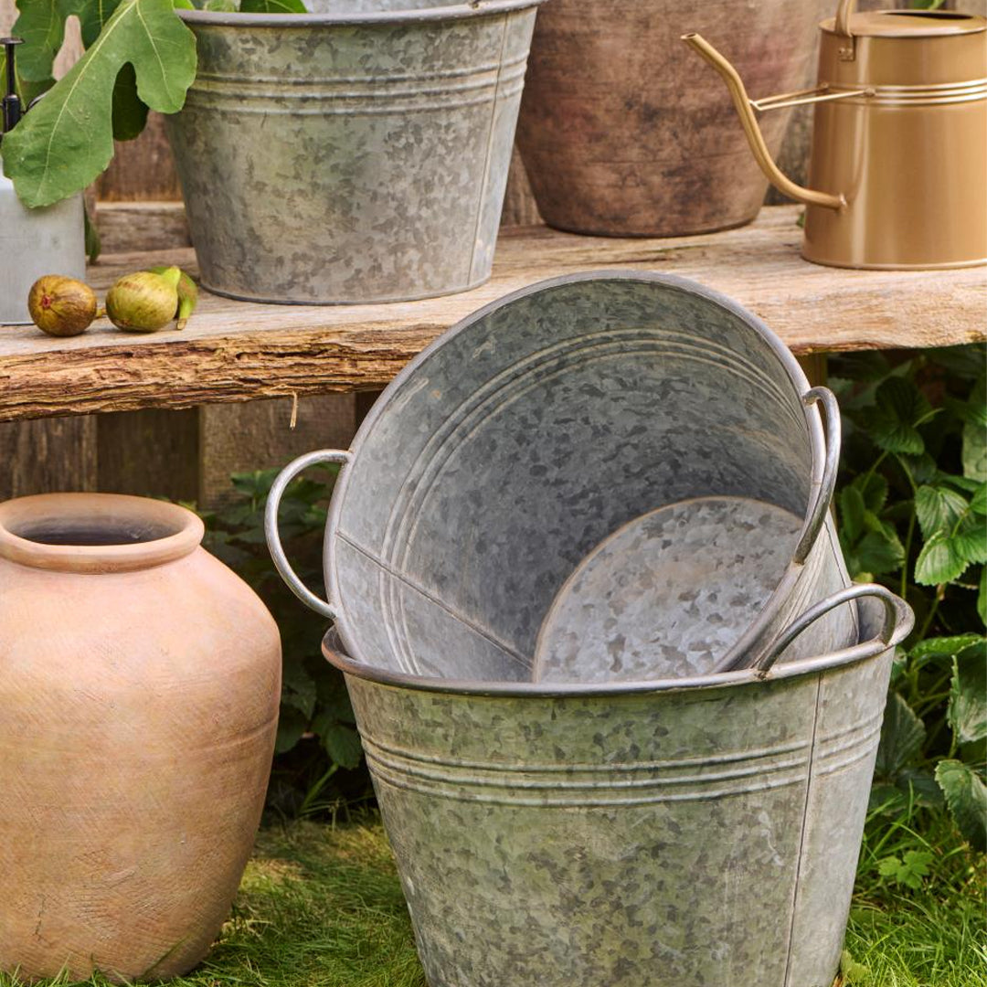 Ib Laursen – Übertopf-Set, 3-teilig – konisch mit Griffen, Urban Garden