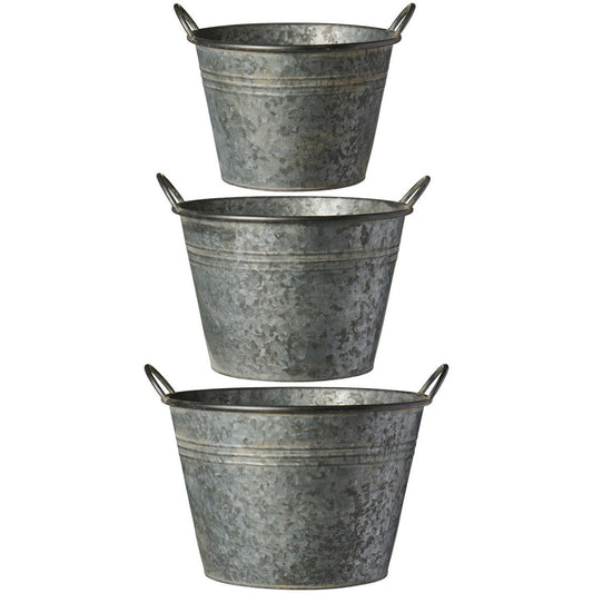 Ib Laursen – Übertopf-Set, 3-teilig – konisch mit Griffen, Urban Garden