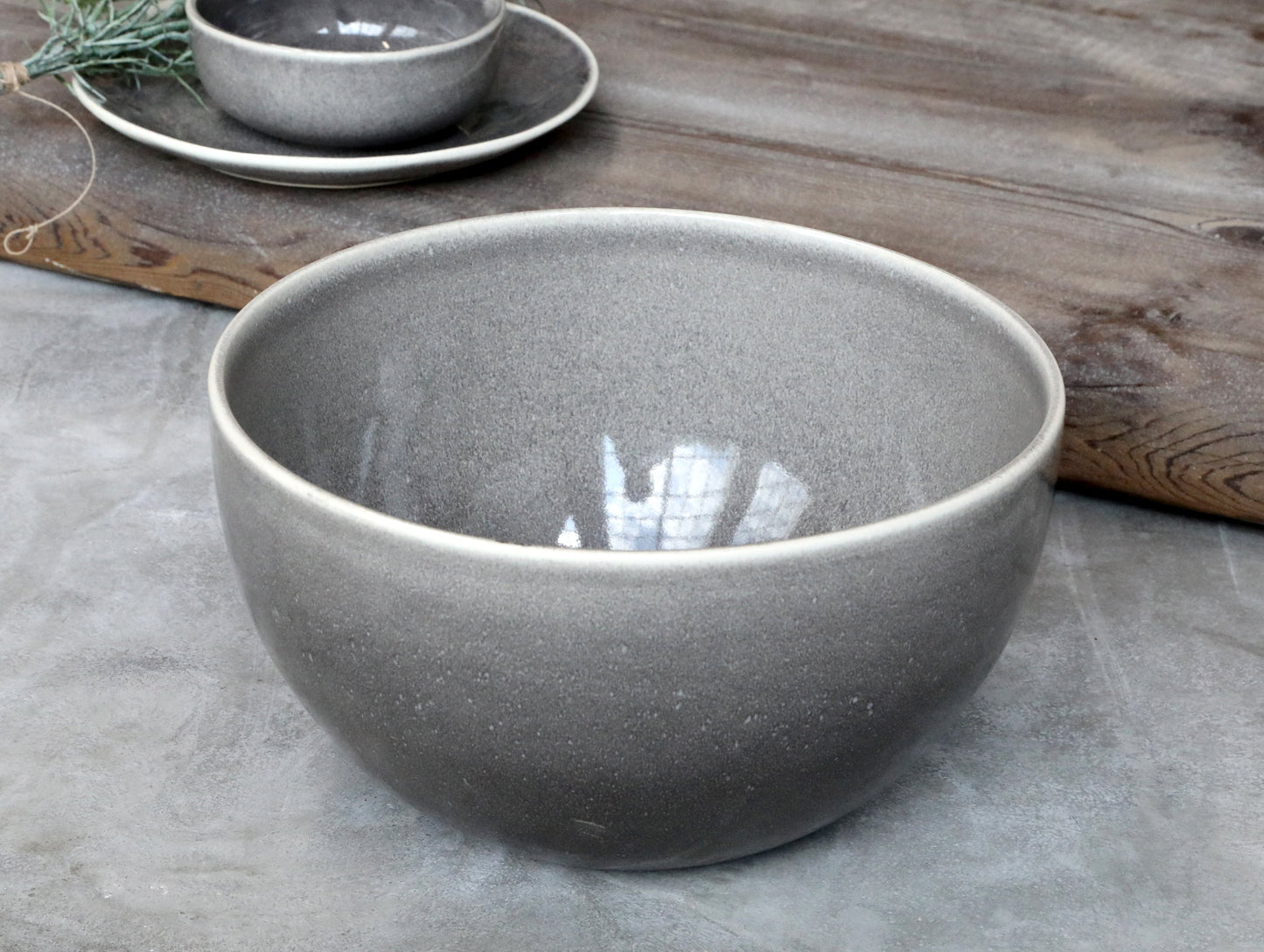 Chic Antique - Calais Salatschüssel, H14/Ø25 cm, Kohle