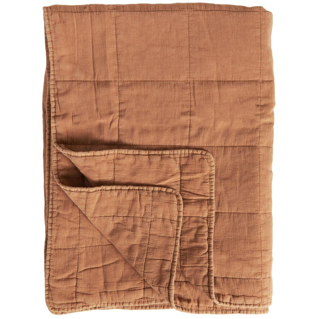 Ib Laursen – Klassische Steppdecke Cognac 130x180 cm