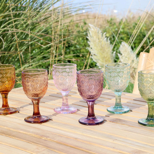 Chic Antique - Saint-Émilion Glas mit Muster - 60 ml - 6 Stück