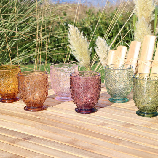Chic Antique - Saint-Émilion Glas mit Muster - 250 ml - 6 Stück