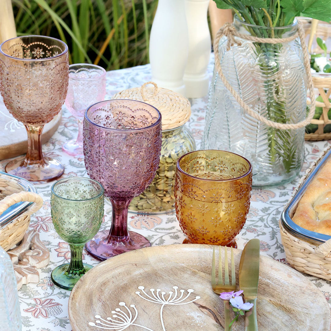 Chic Antique - Saint-Émilion Glas mit Muster - 250 ml - 6 Stück