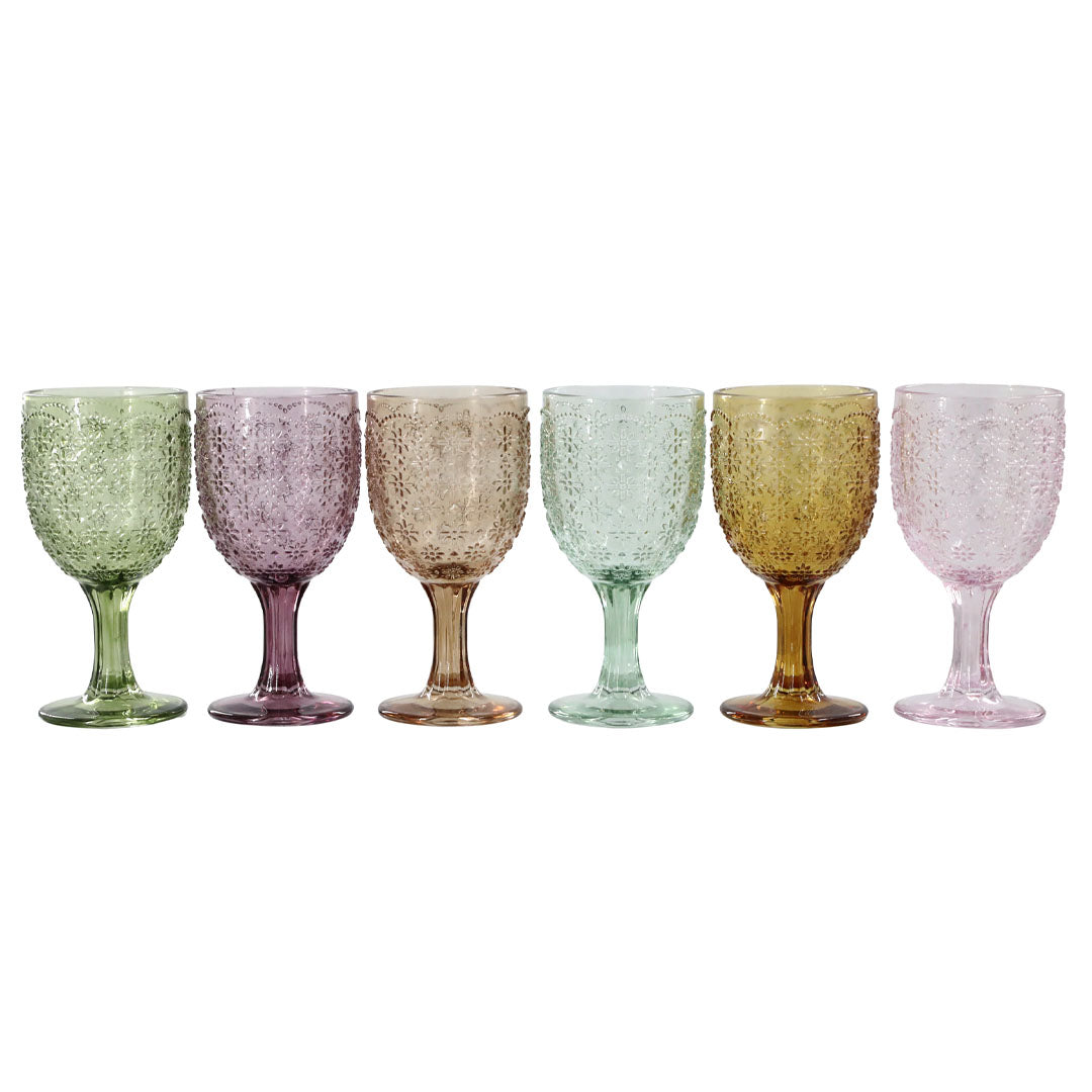Chic Antique - Saint-Émilion Glas mit Muster - 250 ml - 6 Stück