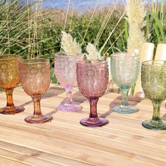 Chic Antique - Saint-Émilion Glas mit Muster - 250 ml - 6 Stück