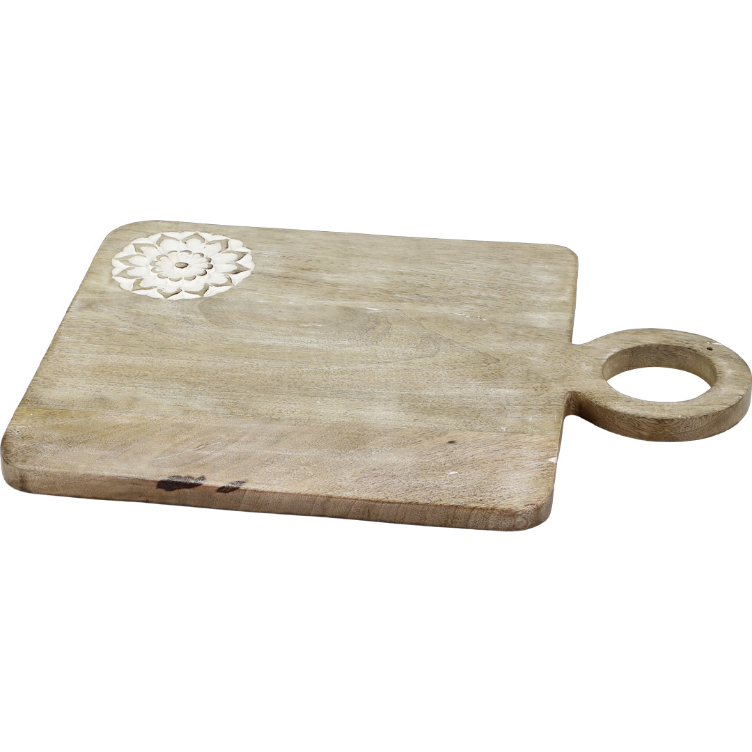 Chic Antique – Tours Tapasbrett mit Schnitzerei in Natur – L40 cm