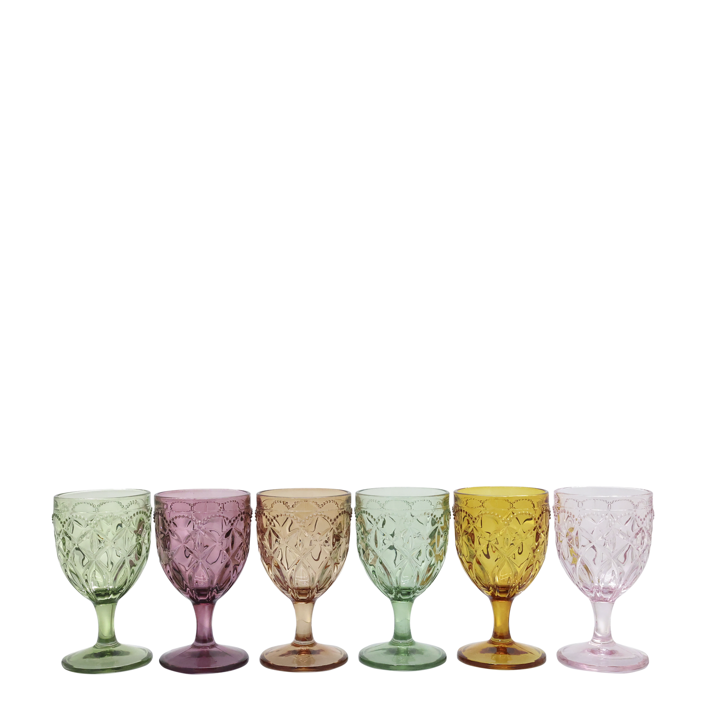 NEU: Saint-Émilion Weingläser mit Muster 250 ml – Farbglas | 6 Stück