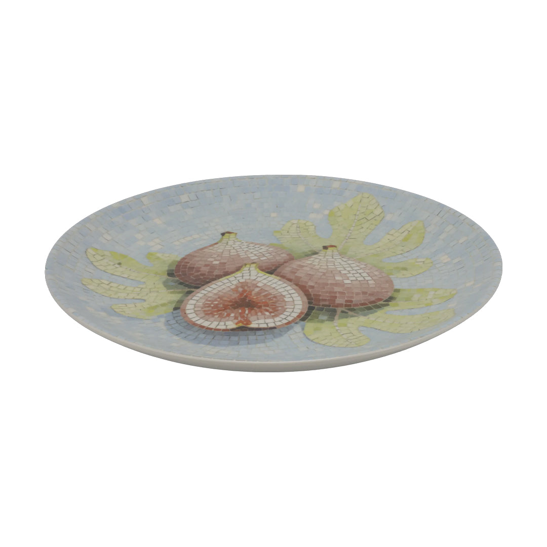 Chartres Teller mit Feigen in Mosaik – 6er-Set Ø26,5 cm – Skyblue und Cherry