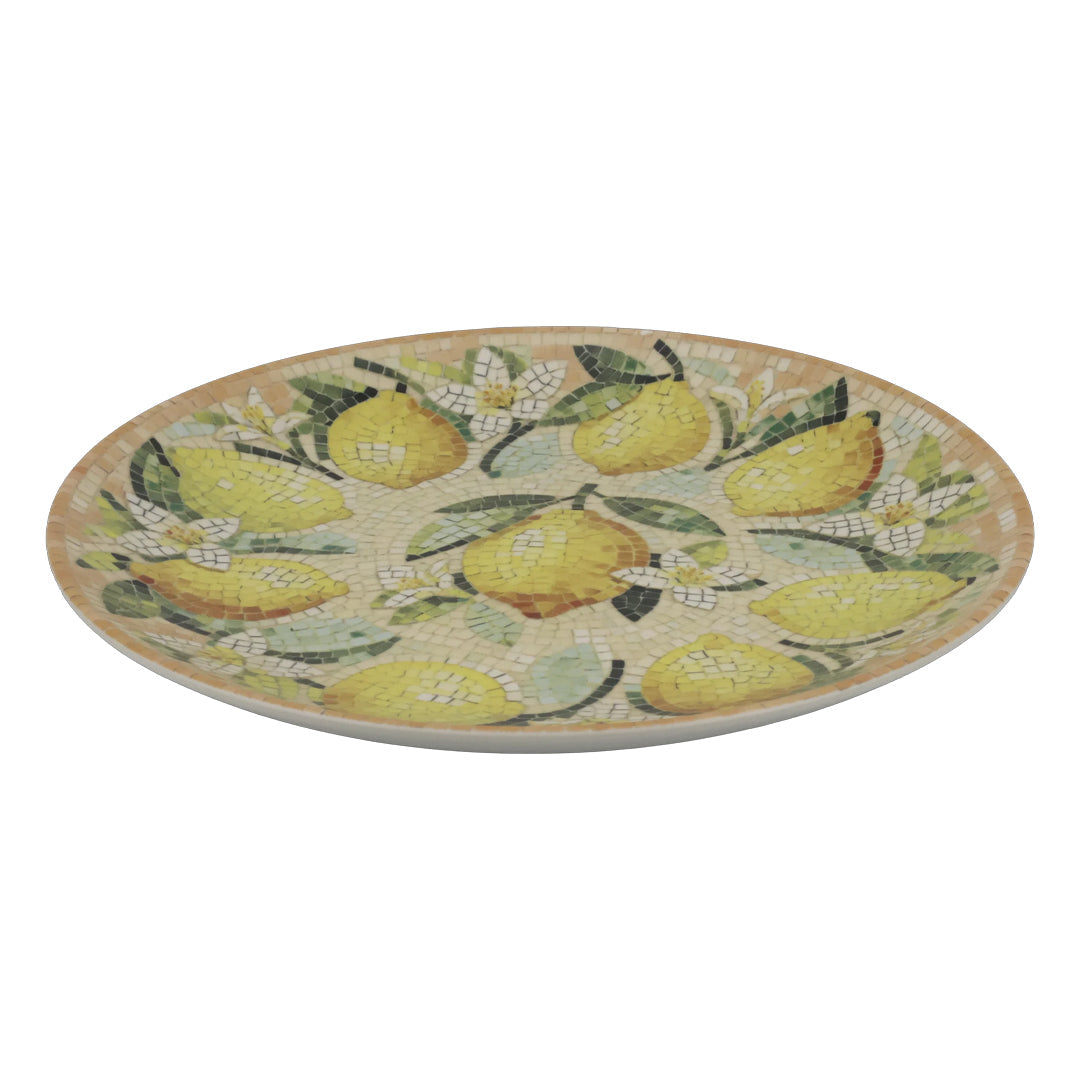 Chartres Teller mit Zitronen in Mosaik – 6er-Set Ø26,5 cm – Melone und Creme