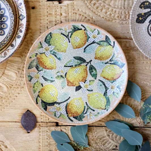 Chartres Teller mit Zitronen in Mosaik – 6er-Set Ø26,5 cm – Melone und Creme