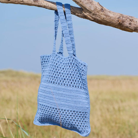 Ib Laursen - Gehäkelte Tasche – Blau (40 x 40 cm)