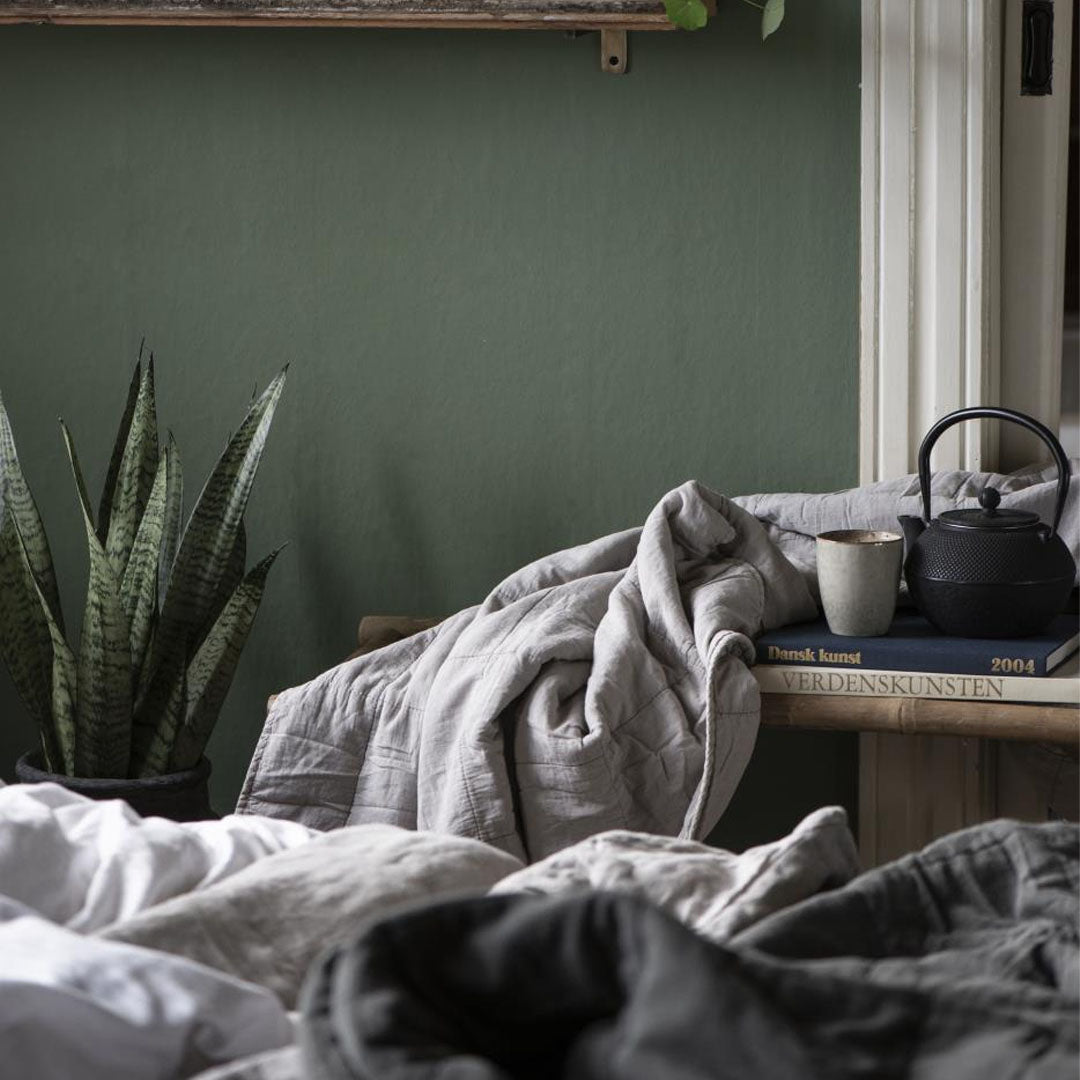 Ib Laursen - Vintage Steppdecke  Quilt - Ash Grey 130x180 cm
