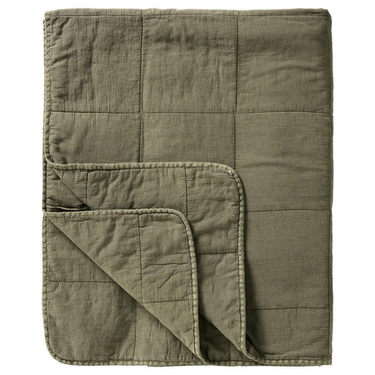 Ib Laursen – Vintage Quilt Tagesdecke doppelt, Eucalyptus Green 240 x 240 cm