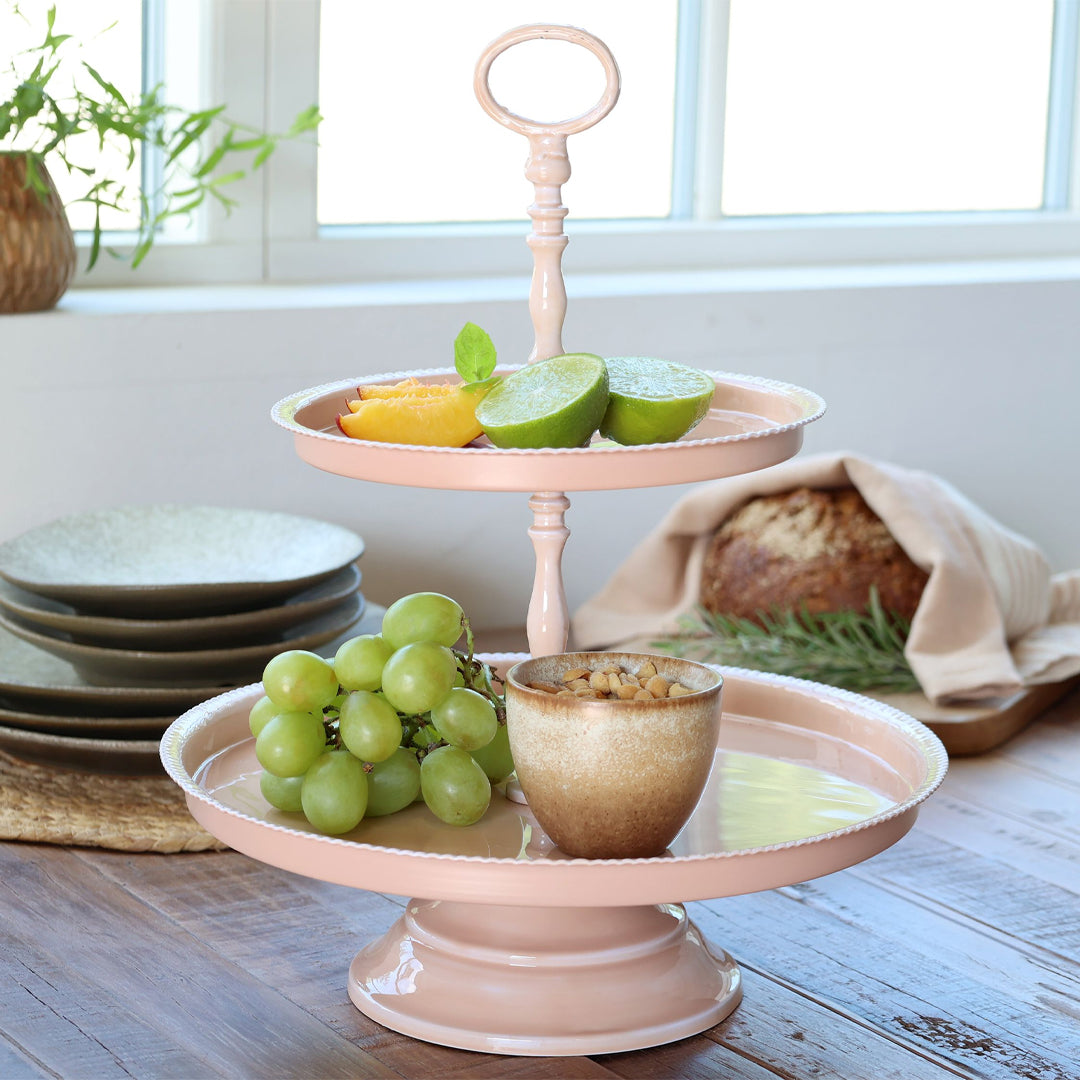 Chic Antique – Etagere mit 2 Etagen in Rosa – elegante Präsentation mit romantischem Touch