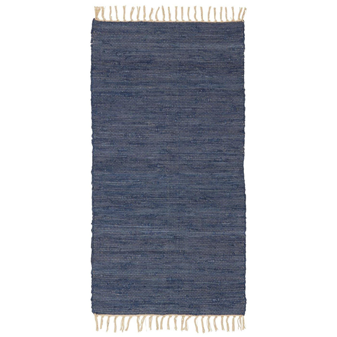 Ib Laursen – Flickenteppich – blau, 60 x 120 cm